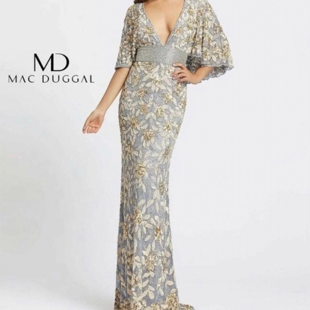 Mac Duggal Dress Platinum Mother of Bride Size 10 NWT New